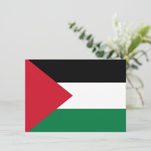 Carte De Remerciements officiellement l'État de Palestine drapeau du pays (Debout devant)