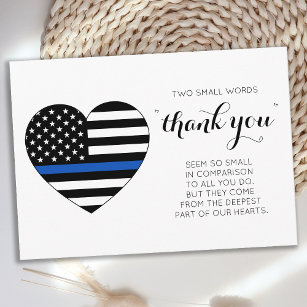 Carte De Remerciements Officier de police Heart American Flag Police Enfo