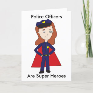 Carte De Remerciements Officier de police Super Héros Femme Personnaliser