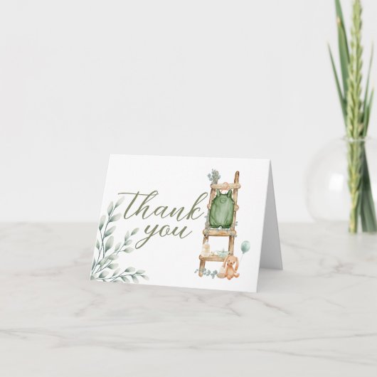 Carte De Remerciements Oh Baby Boho Eucalyptus Baby shower (Devant)