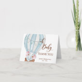 Carte De Remerciements Oh Baby Elephant dans un ballon à air chaud (Devant)