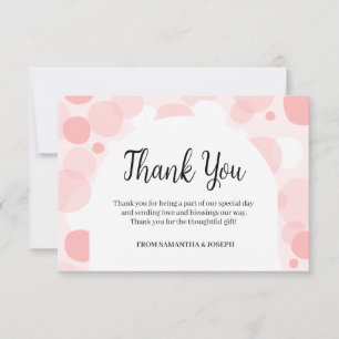 Carte De Remerciements Oh Baby rose arche Pois Baby shower fille