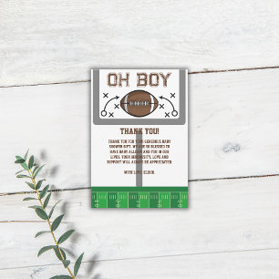 Carte De Remerciements Oh Baby shower de football garçon