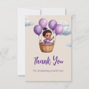 Carte De Remerciements Oh Baby Shower Violet