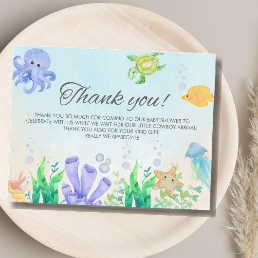 Carte De Remerciements Oh Baby Under Sea Baby Shower