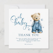 Carte De Remerciements Oh Bébé | Bébé Jean Bleu Shower Bébé (Devant)