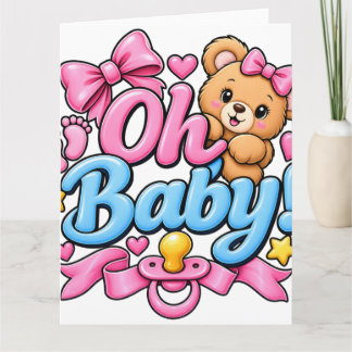 Carte De Remerciements Oh Bébé ! Conception de célébration de Baby Shower