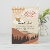 Carte De Remerciements Oh Boy, Adventure Awaits, Hot Air Balloon (Debout devant)