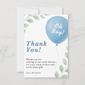 Carte De Remerciements Oh Boy Baby Shower (Devant)