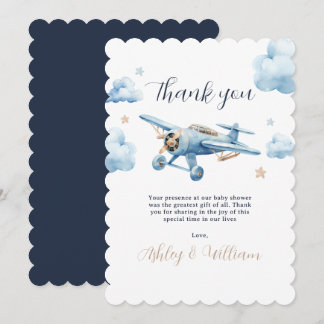 Carte De Remerciements Oh Boy! L'aventure Attend Garçon de l'Avion Baby S