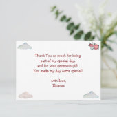 Carte De Remerciements Oh comment le temps vole rétro avion garçon annive (Debout devant)