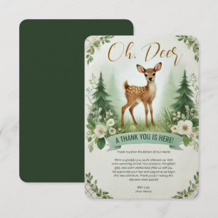 Carte De Remerciements Oh, Deer ! Fête du Baby shower Woodland