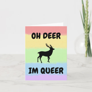 Carte De Remerciements OH DEER JE SUIS QUEER Drôle LGBTQ+