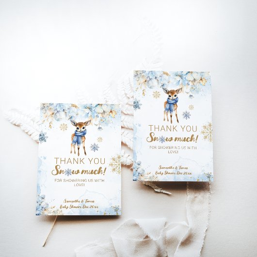 Carte De Remerciements Oh Deer Winter Baby Boy Douche