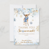 Carte De Remerciements Oh Deer Winter Baby Boy Douche (Devant)