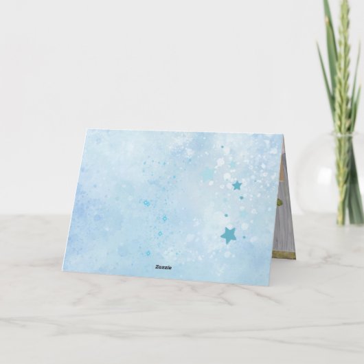 Carte De Remerciements Oh Garçon ours bleu Balloon Eucalyptus photo perso (Dos)