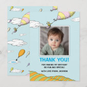 Carte De Remerciements Oh, Les Endroits Où Il Va Aller ! - Premier annive (Devant / Derrière)