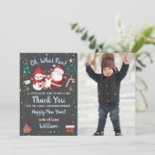 Carte De Remerciements Oh Quelle Amusement Neige Noël Photo de fête (Debout devant)