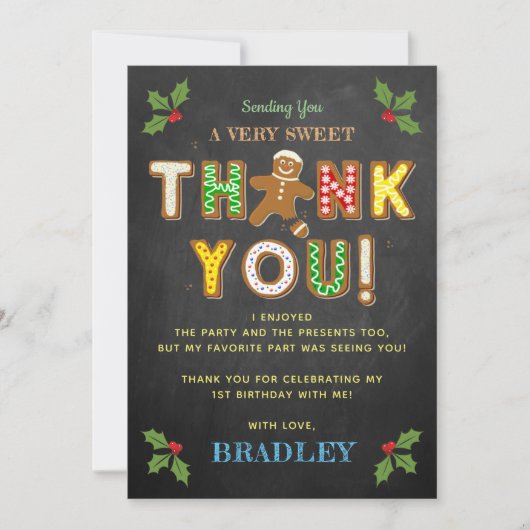 Carte De Remerciements Oh, Snap ! Gingerbread Cookie N'importe quel âge A (Devant)