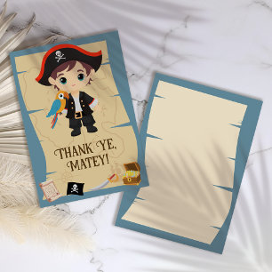 Carte De Remerciements Ohé! Fête d'anniversaire Pirate Boy