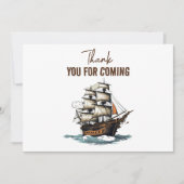 Carte De Remerciements Ohé ! Navire Pirate 8e Anniversaire (Devant)