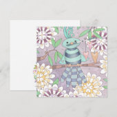 Carte De Remerciements Oiseau aux coeurs (Devant / Derrière)
