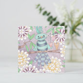 Carte De Remerciements Oiseau aux coeurs (Debout devant)