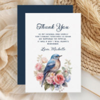 Oiseau Bleu Élégant Fleurs Roses Anniversaire Merc