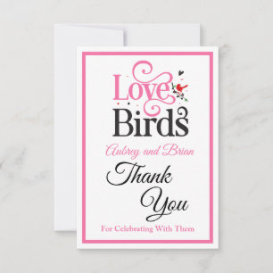 Carte De Remerciements Oiseaux de l'amour personnalisés pour le 60e anniv