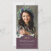 Carte De Remerciements Oiseaux funéraires commémoratifs Monogramme classi (Devant)