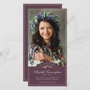 Carte De Remerciements Oiseaux funéraires commémoratifs Monogramme classi