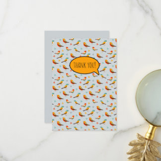 Carte De Remerciements Oiseaux modernes doux 