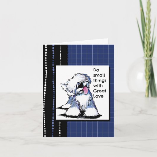 Carte De Remerciements Old English Sheepdog (Devant)