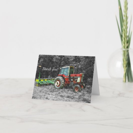 Carte De Remerciements Old International Tractor Painterly Thank (Devant)