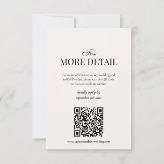 Carte De Remerciements Old Money Black & White | Details Qr Code Encore