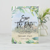 Carte De Remerciements Olives italiennes Mariage toscane enregistrer la c (Debout devant)