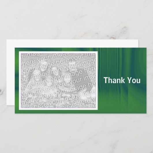 Carte De Remerciements Ombragé vert (Devant / Derrière)