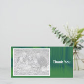 Carte De Remerciements Ombragé vert (Debout devant)