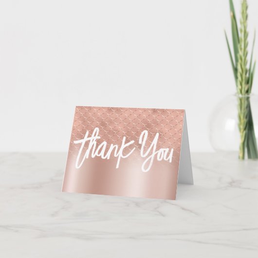 Carte De Remerciements Ombre rose Gold Luxury Foil Faid (Devant)
