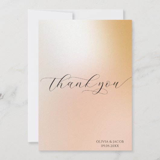 Carte De Remerciements Ombre rose pâle | MARIAGE (Dos)