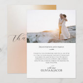 Carte De Remerciements Ombre rose pâle | MARIAGE (Devant / Derrière)