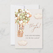 Carte De Remerciements On Peut Attendre ! Baby shower Vert Or (Devant)