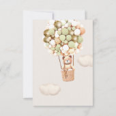 Carte De Remerciements On Peut Attendre ! Baby shower Vert Or (Dos)