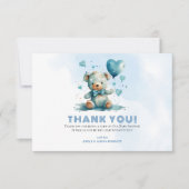Carte De Remerciements On peut attendre Blue Teddy Bear (Devant)