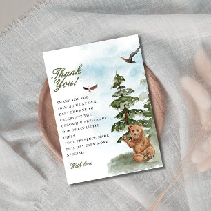 Carte De Remerciements On peut attendre l'aquarelle Baby shower des bois