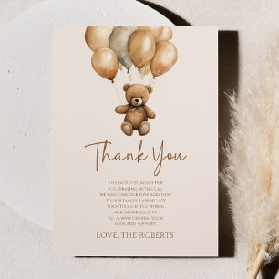 Carte De Remerciements On Peut Attendre Le Baby shower De L'Ours Teddy Bo