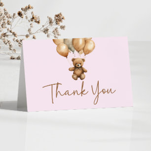 Carte De Remerciements On Peut Attendre Le Baby shower De L'Ours Teddy Bo