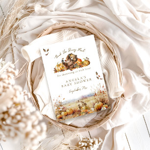 Carte De Remerciements On peut attendre le Baby shower forestier d'automn