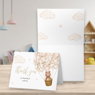 Carte De Remerciements On Peut Attendre Teddy Bear Baby shower Poème