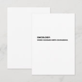 Carte De Remerciements Oncology Definition Card – Thank You Oncologist (Devant / Derrière)